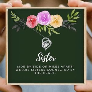 Sister Necklace, Gift for Sister, Heart Necklace